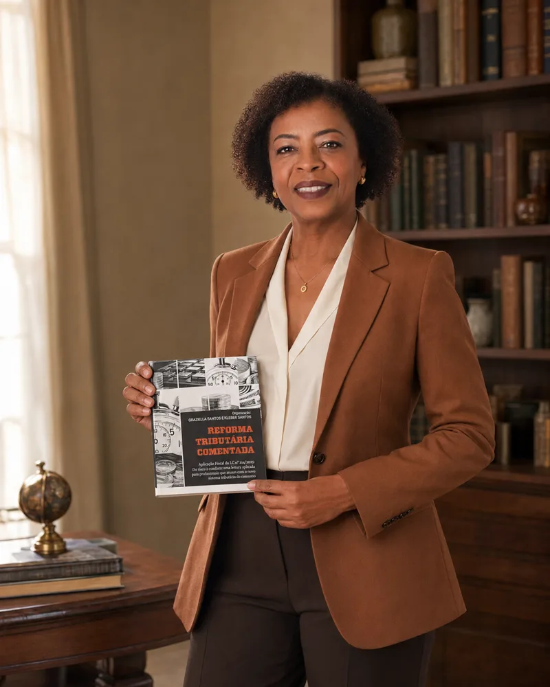 Professora Márcia Rita com o livro Reforma Tributária Comentada
